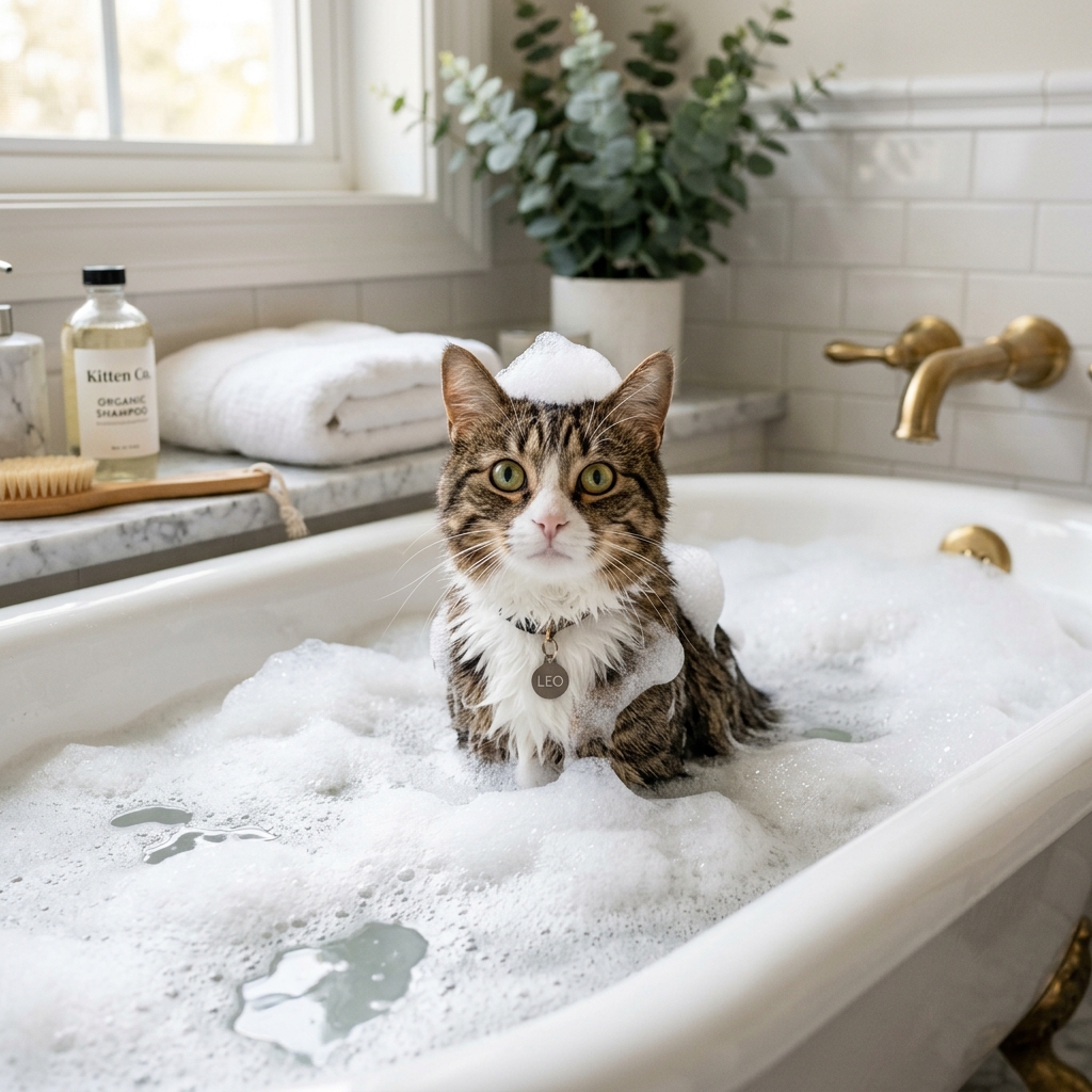 Cat Bathing