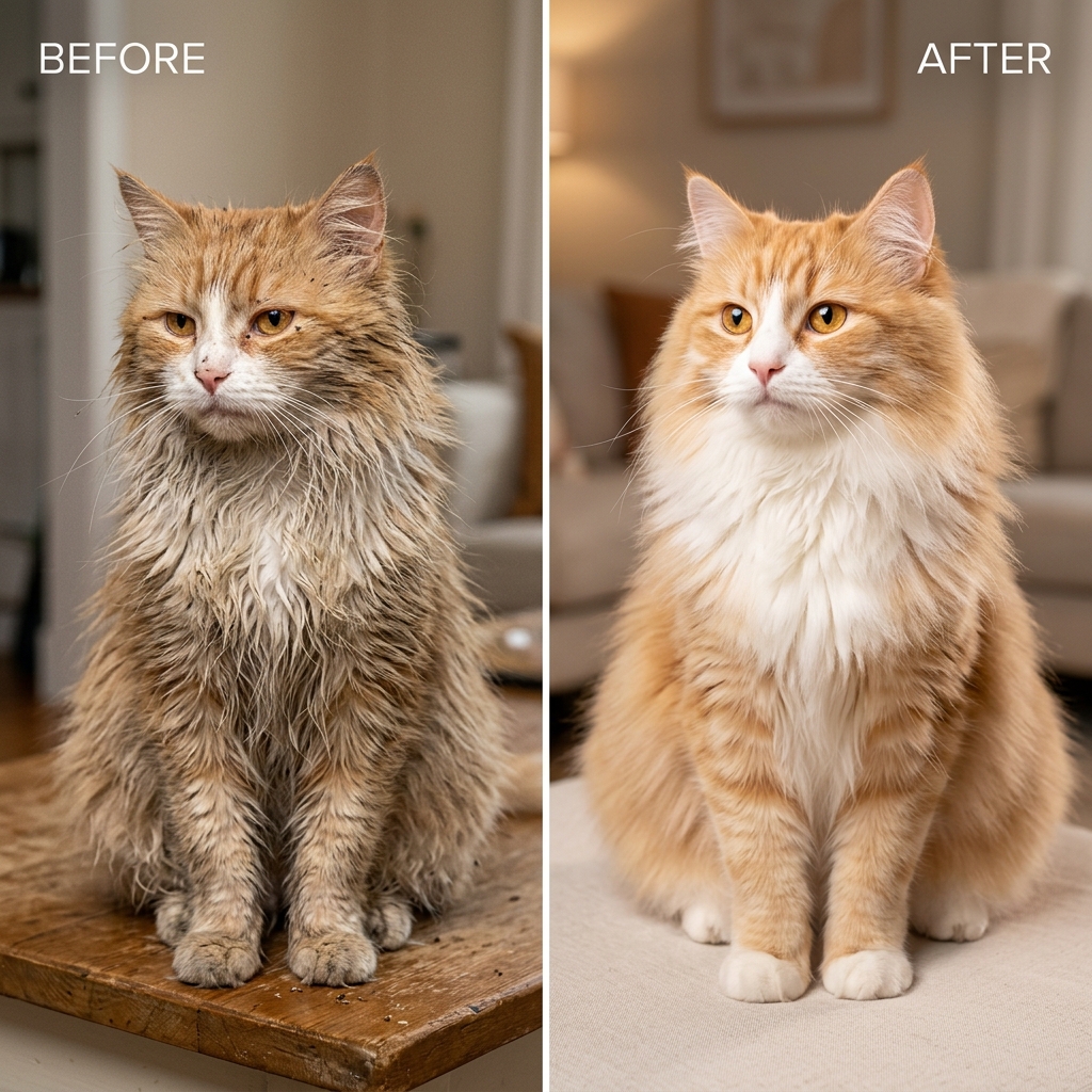 Before After Cat